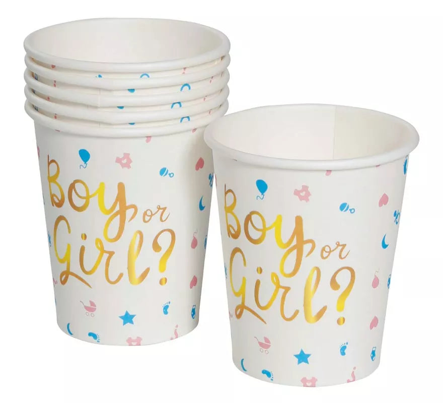 Translation missing: fr.Pack de 6 Vasos It's a Boy or it's a Girl