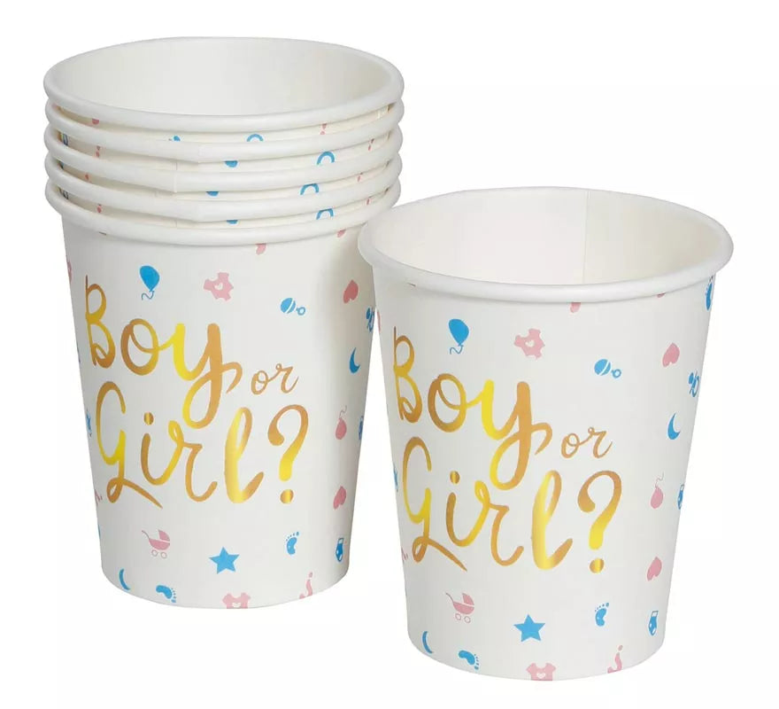 Translation missing: fr.Pack de 6 Vasos It's a Boy or it's a Girl