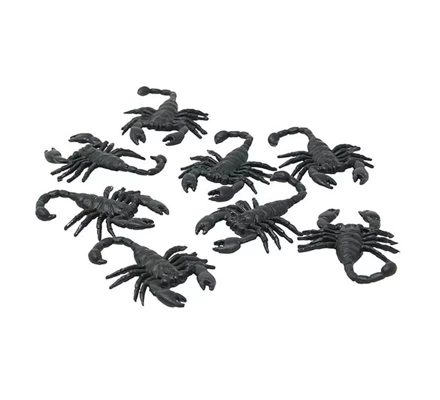 Translation missing: fr.Pack de 8 Escorpiones negros de 6 cm
