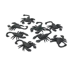 Pack de 8 scorpions noirs de 6 cm