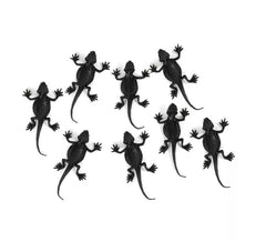 Pack de 8 lézards noirs décoratifs