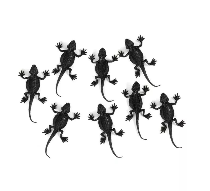 Translation missing: fr.Pack de 8 Lagartijas negras decorativas