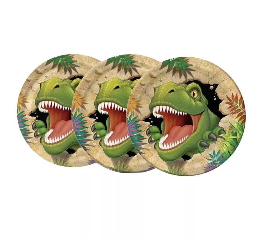 Translation missing: fr.Pack de 8 Platos de Dinosaurio de 23 cm