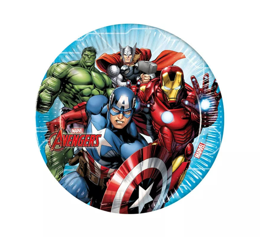 Translation missing: fr.Pack de 8 Platos de Los Vengadores Avengers de Cartón de 23 cm