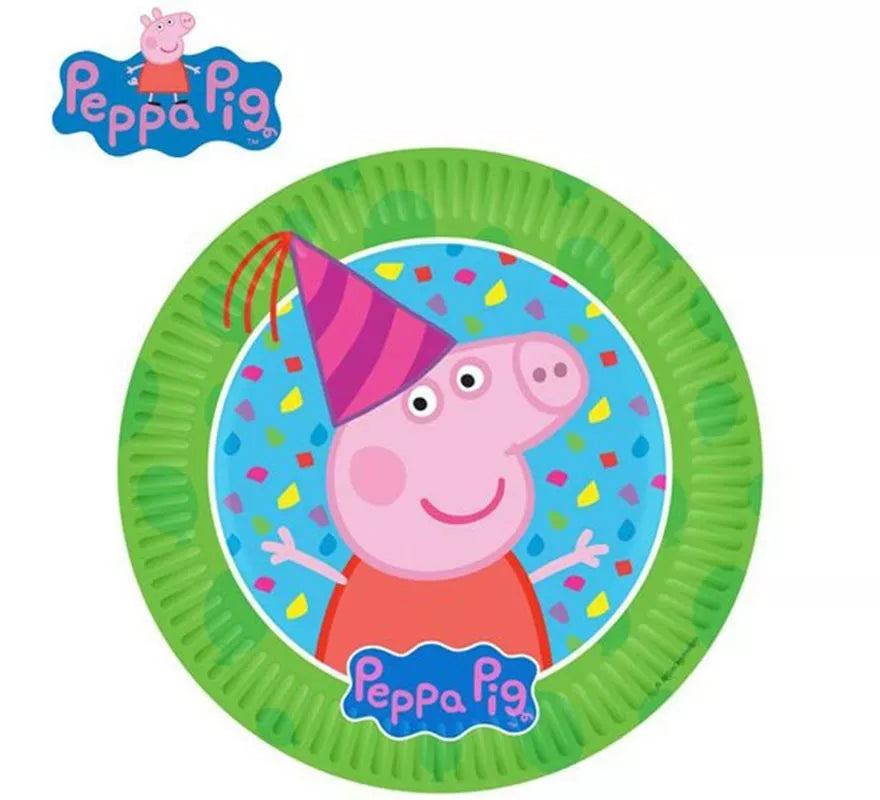 Translation missing: fr.Pack de 8 Platos de papel de Peppa Pig de 18 cm