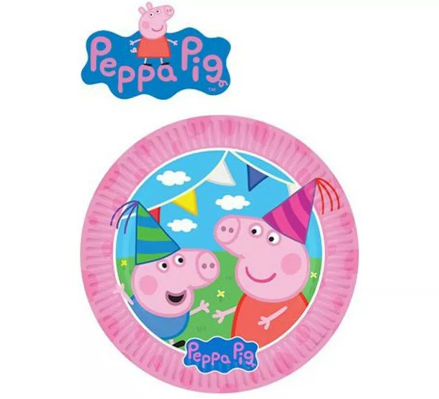 Translation missing: fr.Pack de 8 Platos de papel de Peppa Pig de 23 cm