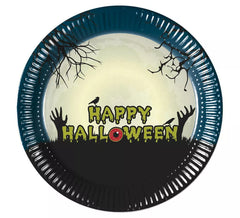 Lot de 8 assiettes en carton Happy Halloween 23 cm
