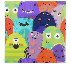 Lot de 8 serviettes de couleur Monstre