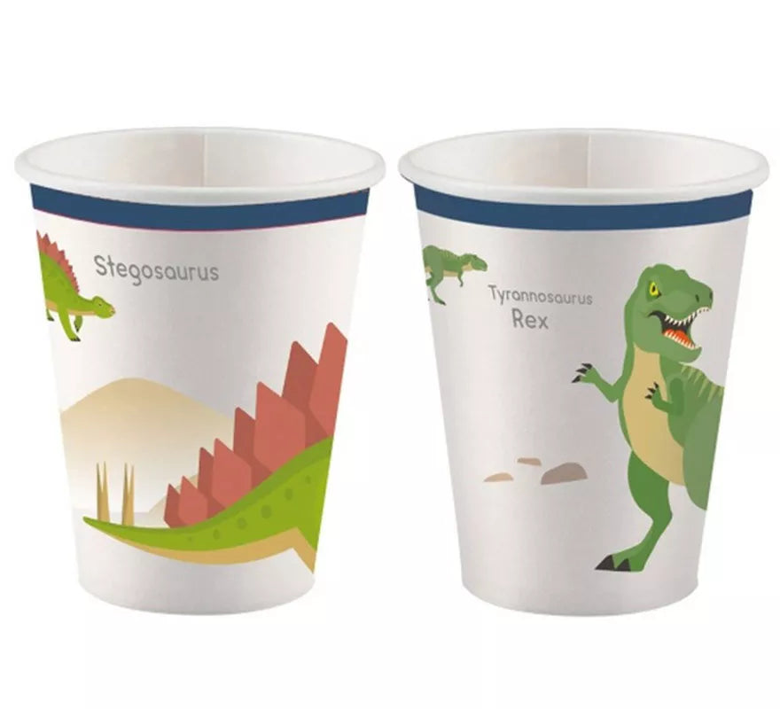 Translation missing: fr.Pack de 8 Vasos de Dinosaurios de Cartón de 250 ml