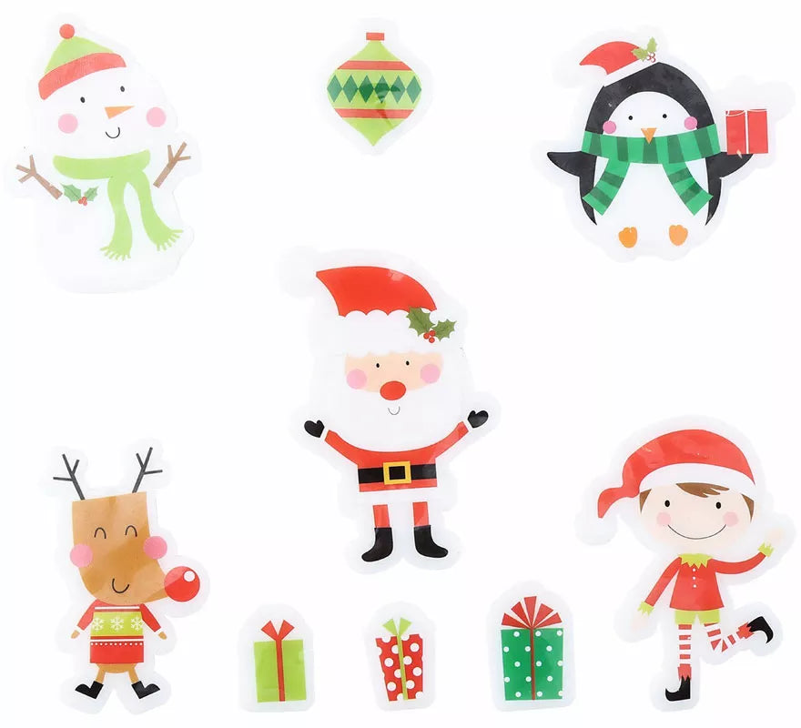 Translation missing: fr.Pack de 9 Pegatinas Gel Figuritas Sonrientes Navidad de 20x25 cm