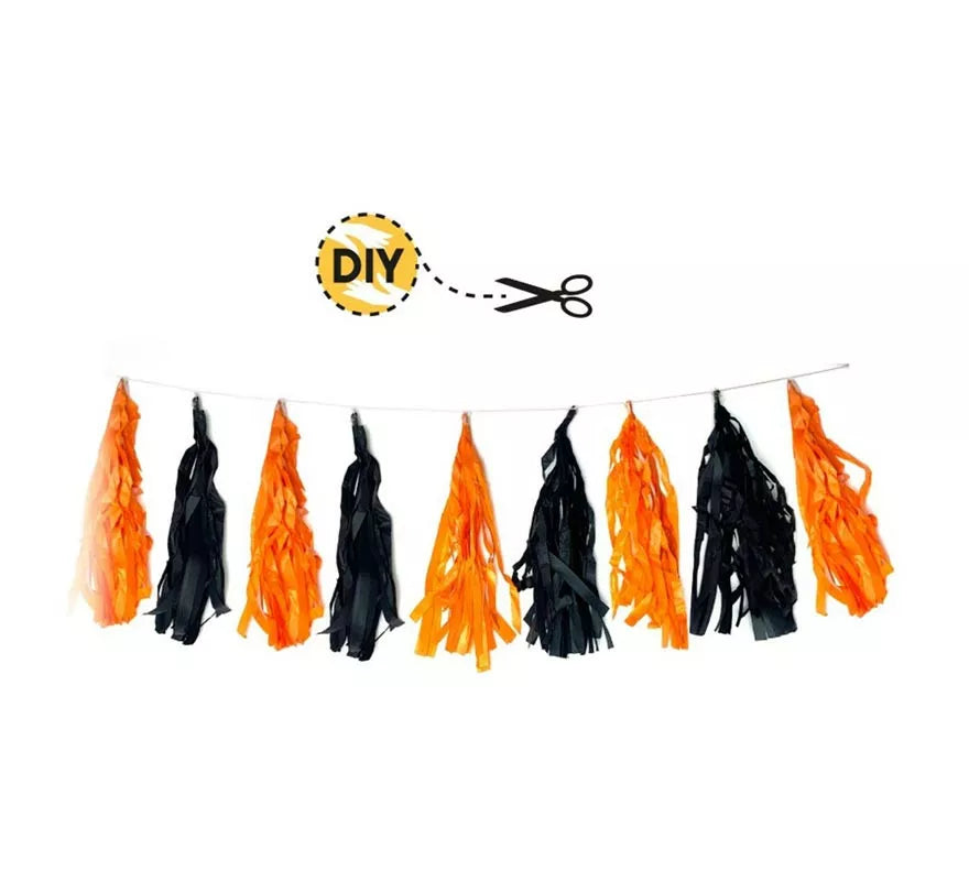 Translation missing: fr.Pack de 9 Pompones naranja y negro DIY de 9 m