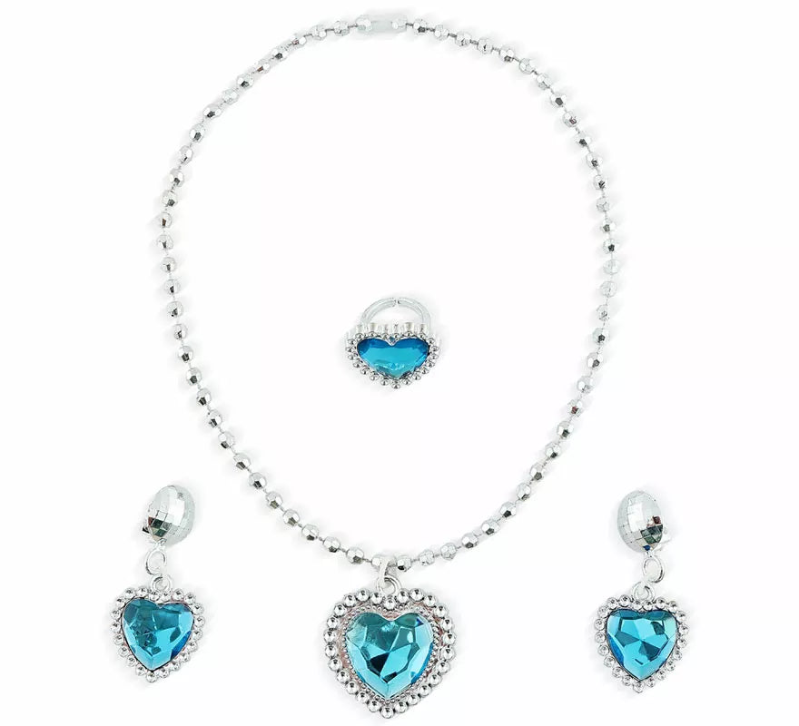 Translation missing: fr.Pack de Collar, Pendientes y Aniño azules de Princesa