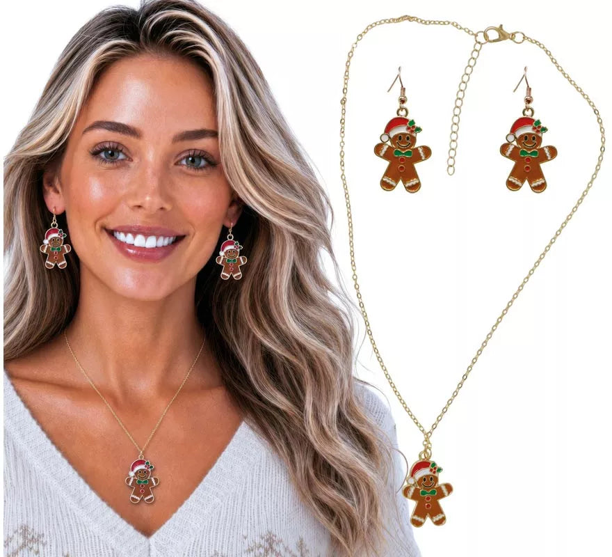 Translation missing: fr.Pack de Pendientes y Collar de Muñeco de Jengibre