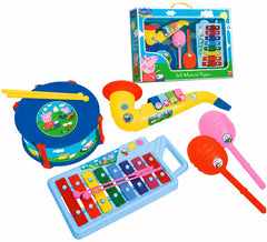 Pack d'instruments Peppa Pig : xylophone, tambour, saxophone et maracas
