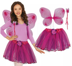 Ensemble tutu, ailes et nœud papillon rose pour filles