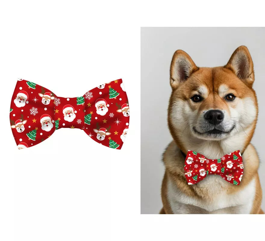 Translation missing: fr.Pajarita Estampada de Papá Noel para perro