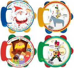 Tambourin de Noël moyen de 16,5 cm en modèles assortis