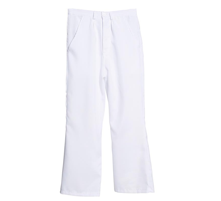 Translation missing: fr.Pantalón Blanco de Disco para Hombre