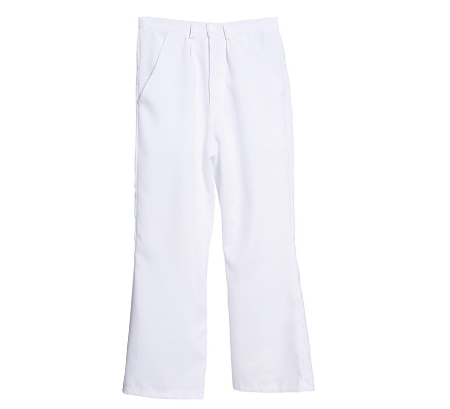 Translation missing: fr.Pantalón Blanco de Disco para Hombre
