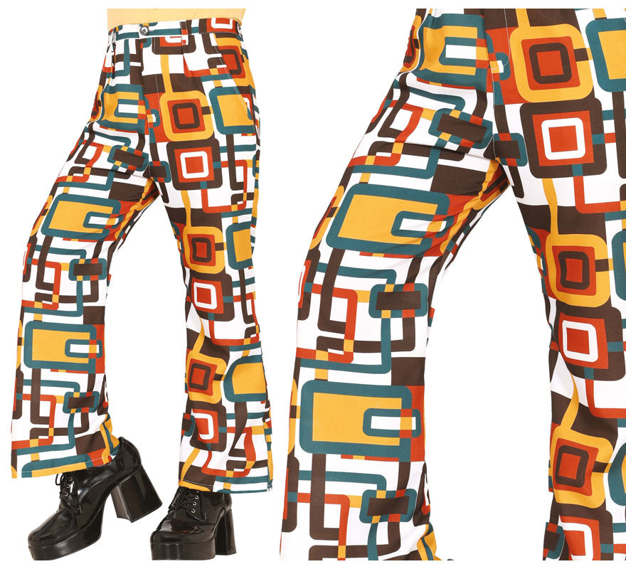 Translation missing: fr.Pantalón Estampado cuadros de los años 70 adulto