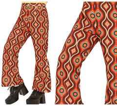 Pantalon imprimé courbes années 70 pour adultes