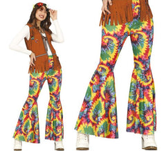 Pantalon hippie imprimé multicolore pour femme