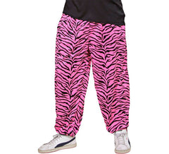 Pantalon imprimé zèbre rose années 80 pour homme