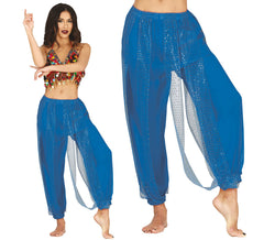 Pantalon de danse orientale bleu pour femme