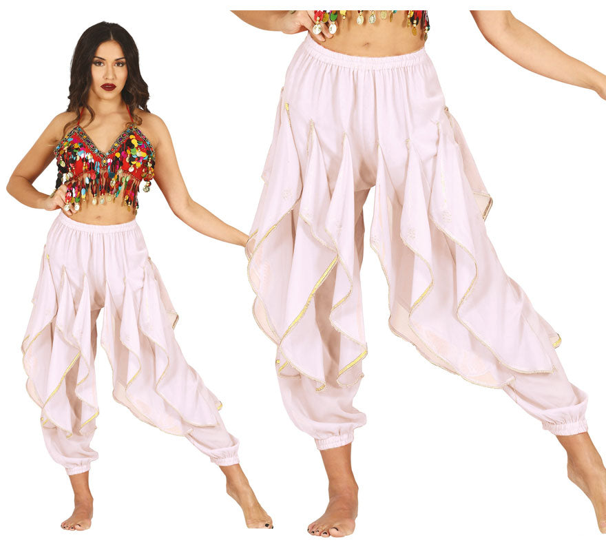 Translation missing: fr.Pantalones Danza del Vientre blanco para mujer