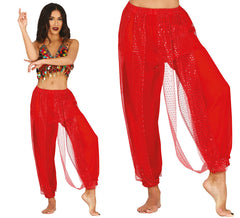 Pantalon de danse orientale rouge