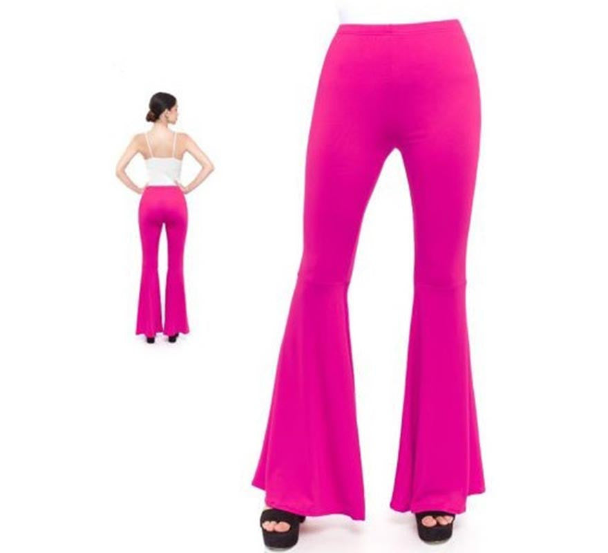 Translation missing: fr.Pantalones de Campana de Punto color Fucsia para mujer