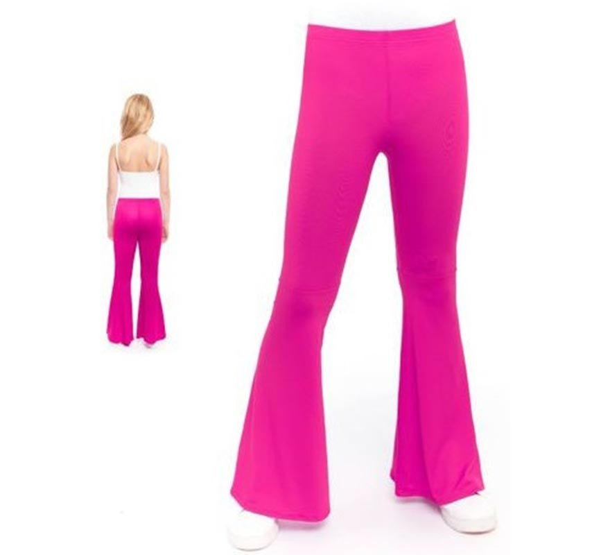 Pantalones de Campana de Punto color Fucsia para niños