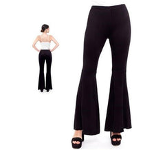 Pantalon évasé tricoté noir pour femme