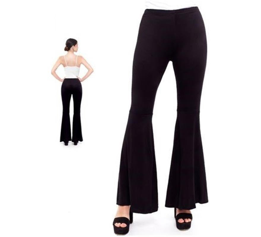 Translation missing: fr.Pantalones de Campana de Punto color Negro para mujer
