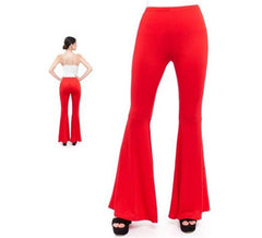 Pantalon évasé tricoté rouge pour femme