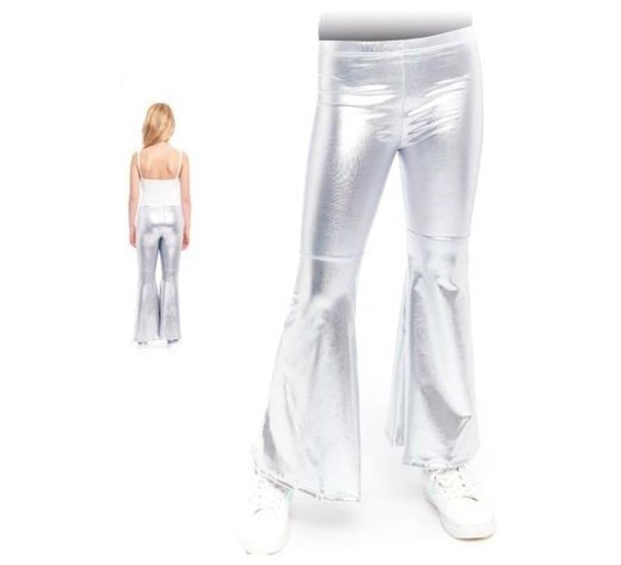 Translation missing: fr.Pantalones de Campana Metalizado color Plata para niños