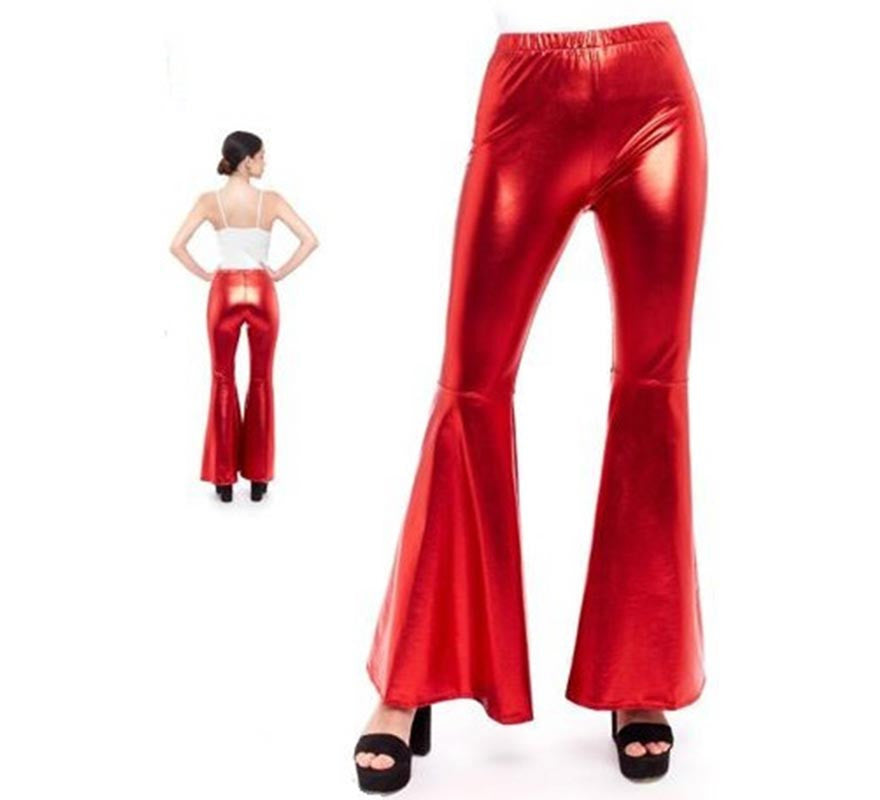 Translation missing: fr.Pantalones de Campana Metalizado color Rojo para mujer