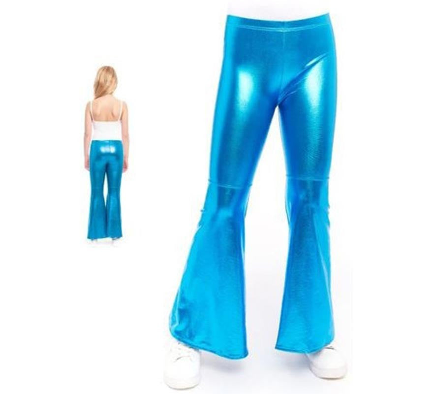 Translation missing: fr.Pantalones de Campana Metalizado color Turquesa para niños