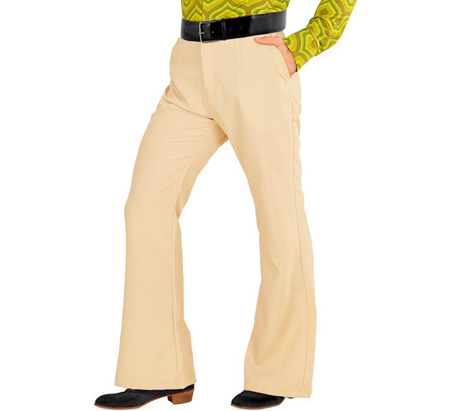 Translation missing: fr.Pantalones Disco Años 70 beige para hombre