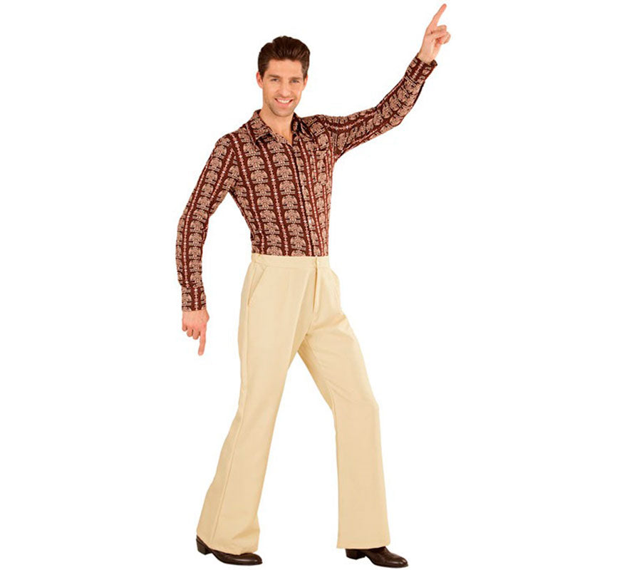 Translation missing: fr.Pantalones Disco Años 70 beige para hombre