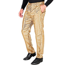 Pantalon à paillettes dorées pour homme