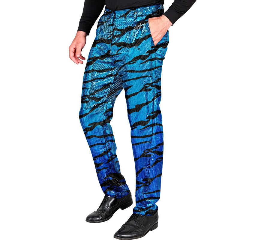 Translation missing: fr.Pantalones Fiesta animal print azul para hombre