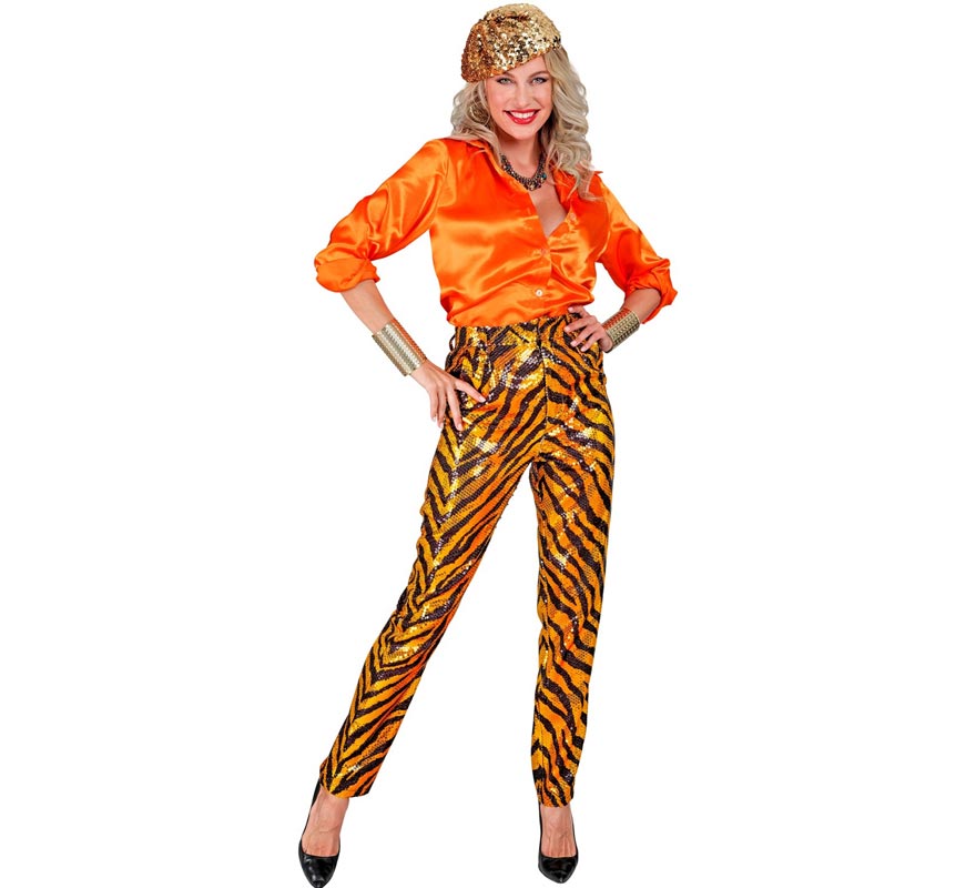 Translation missing: fr.Pantalones Fiesta animal print dorado para mujer