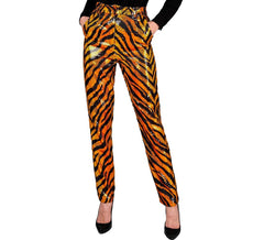 Le pantalon Fiesta imprimé animalier doré pour femme