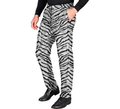 Pantalon de soirée imprimé animal argenté pour homme
