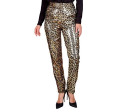Pantalon léopard imprimé animal de fête à la mode pour femmes