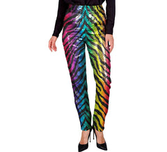 Pantalon à rayures multicolores imprimé animal de fête à la mode pour femmes