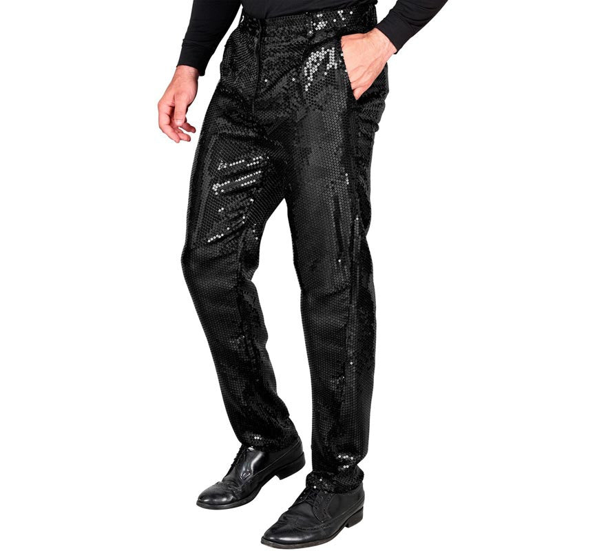 Translation missing: fr.Pantalones negro con lentejuelas para hombre