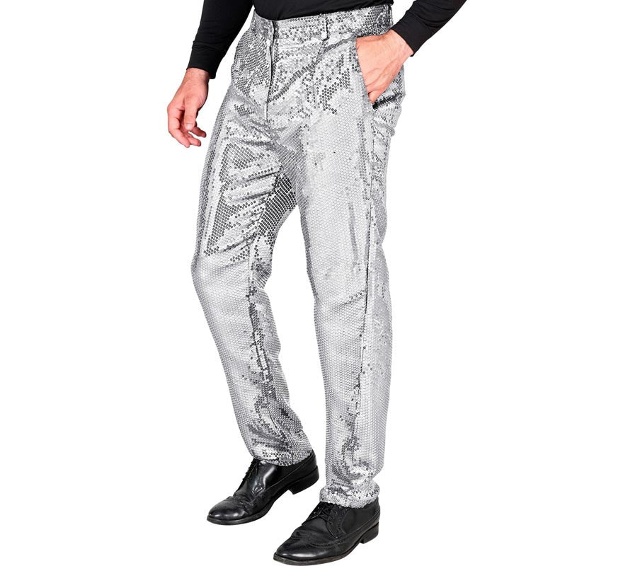 Translation missing: fr.Pantalones plateado con lentejuelas para hombre