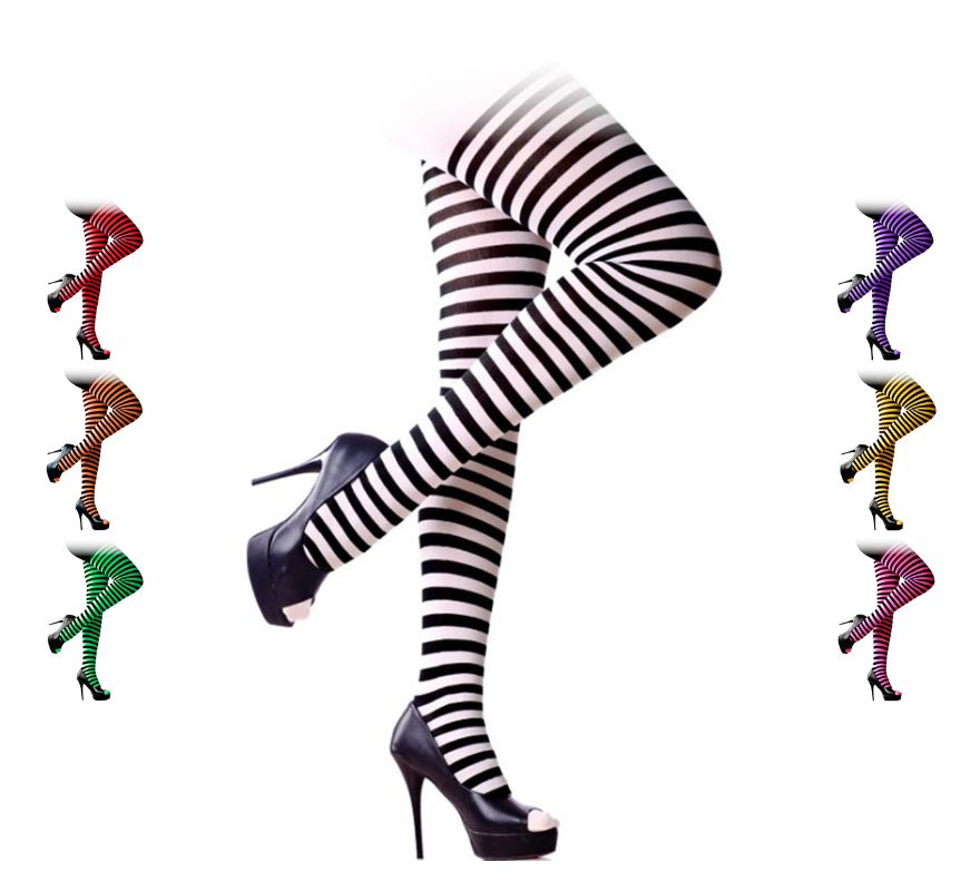 Panty a Rayas Negro Adulto en varios colores